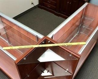 Three Piece Merchandise Lighted Glass Cabinet