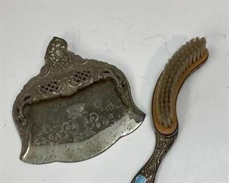 Antique Silver Plate Crumb Duster Set