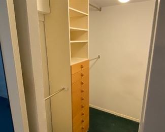 Mid Century Closet Shelving System (both sides of closet) $175; Globe Light $35