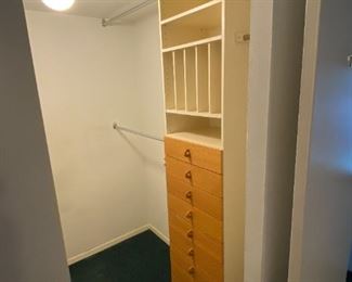 Mid Century Closet Shelving System (both sides of closet) $175; Globe Light $35