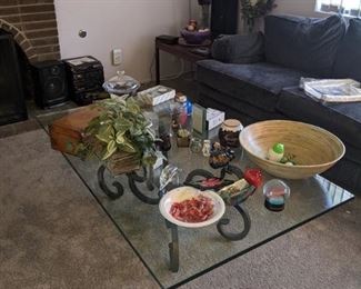 Glass coffee table
