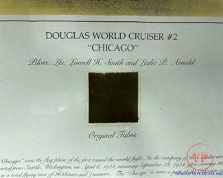 SMITHSONIAN INSTITUTE - FROM THE "AVIATION RELIC SERIES" - 1924 DOUGLAS World Cruiser #2 "Chicago" - Limited Edition Print + Original Canvas Square - Framed