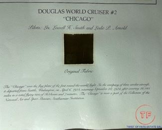 SMITHSONIAN INSTITUTE - FROM THE "AVIATION RELIC SERIES" - 1924 DOUGLAS World Cruiser #2 "Chicago" - Limited Edition Print + Original Canvas Square - Framed