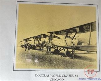 SMITHSONIAN INSTITUTE - FROM THE "AVIATION RELIC SERIES" - 1924 DOUGLAS World Cruiser #2 "Chicago" - Limited Edition Print + Original Canvas Square - Framed