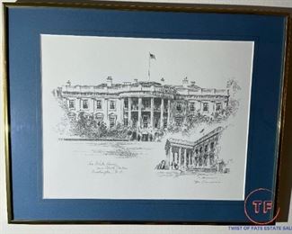 Signed Print The White House by DON CANNAVARO