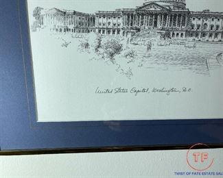 Signed Print US Capitol by DON CANNAVARO