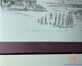 Signed Print Lincoln Memorial by DON CANNAVARO