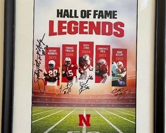 Nebraska Huskers LEGENDS Player Signed Framed Poster - JOHNNY RODGERS, TOMMIE FRAZIER, KEITH JONES, And CHAD KELSAY