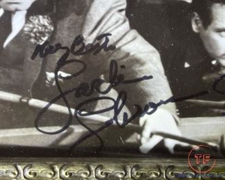 Framed "The Hustler" with Signed Insert - Signed by JACKIE GLEASON And PAUL NEWMAN