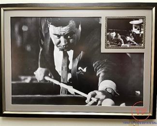Framed "The Hustler" with Signed Insert - Signed by JACKIE GLEASON And PAUL NEWMAN