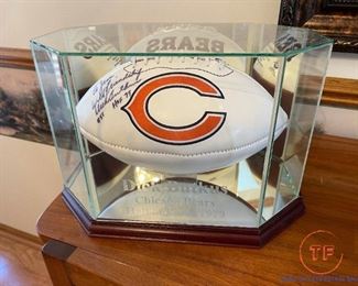 Autographed DICK BUTKUS Chicago Bear Football in Display Case 