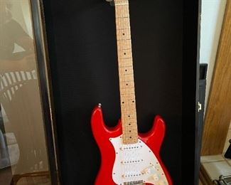 CARLOS SANTANA Signed California Guitar in High Gloss Shadow Box Display Case