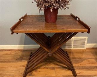 DREXEL "X" BASE CAMPAIGN FOLDING TRAY TABLE By Stewart Macdougall