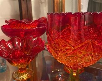 Red Glassware vintage retro 