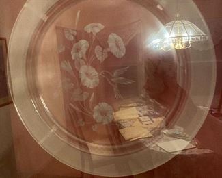 SIgned dated Hummingbird plate in custom Shadow box frame 
