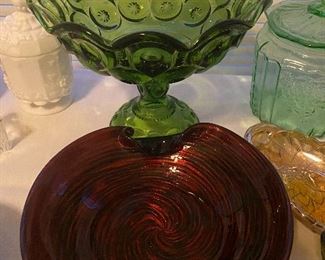 Green vintage glassware 