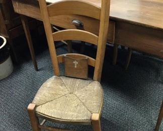FROM  FRANCE  SET OF SIX PRIE DIEU PRAYER CHAIR'S AND A BEAUTIFUL HEPPLEWHITE TABLE