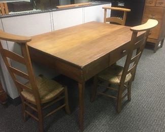 FROM  FRANCE  SET OF SIX PRIE DIEU PRAYER CHAIR'S AND A BEAUTIFUL HEPPLEWHITE TABLE