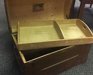 ANTIQUE CAMEL BACK TRUNK