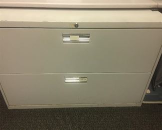 HON TWO DRAWER METAL FILE CABINETS