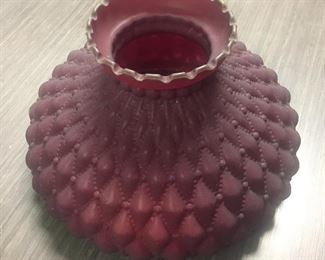 ANTIQUE RED GLASS SHADE
