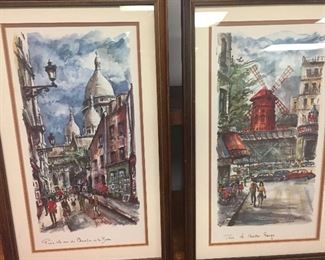 HUDSON'S STUDIO ART GALLERY PARIS WATERCOLOR ART PRINT BY ARNO