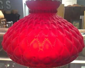 ANTIQUE RED GLASS SHADE 
