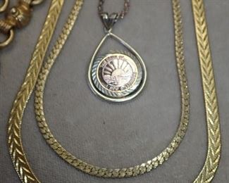 CHAINS & STERLING PENDANT
