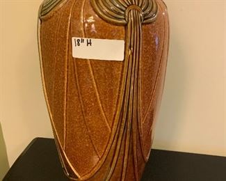 18" High Vase with Inspired Arts and Crafts Design $25
