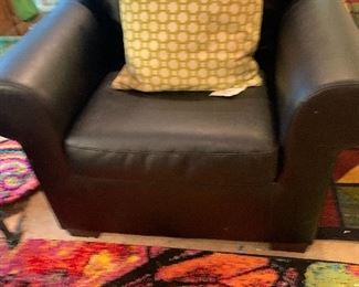 Faux Leather Club Chair $100 ( has tiny marks on arms from a cat)