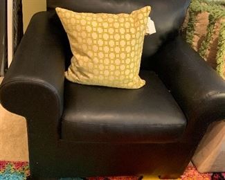 Faux Leather Club Chair $100 ( has tiny marks on arms from a cat)