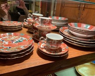 Imari Style Peacock China Four 5 pc place settings           ( minus 1 cup and saucer) $85