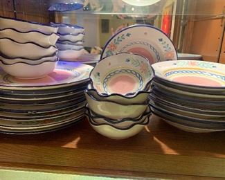 8 Plates, 8 Pasta/salad Bowls, 10 fluted bowls $65