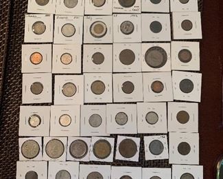 Collection of 55 International Coins  $25  If you are interested in examining the coins in person to view dates, countries of origin and condition, please message me for an in person appointment.