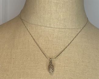 Item #34 18" Sterling chain with Pinecone charm $15
