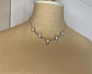 Item #38  18" Sterling and Pearl Choker $20