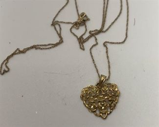#74 14K 18" Necklace with heart $47