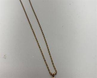 Item #76 14K 18" rope chain with cross $$260