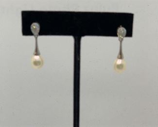 Sterling Pearl Drop earrings $8