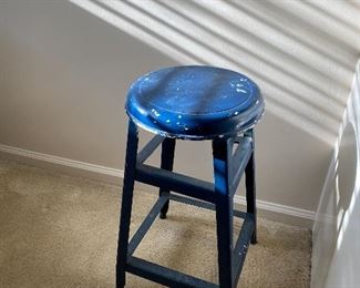 Blue Metal stool $10