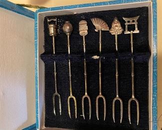 Sterling silver cocktail forks $40