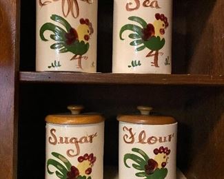 Rooster Canisters  Set $50