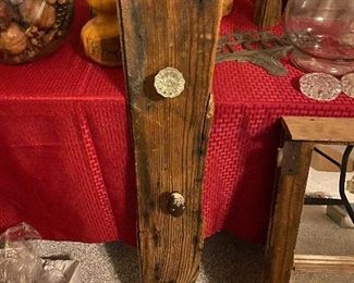 Farmhouse hanging door knob rack $30