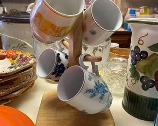 Mugs on rack $20