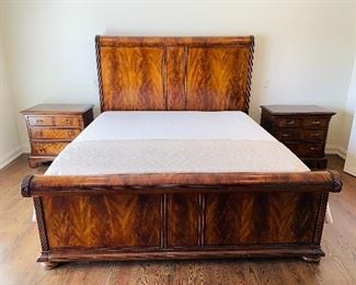 King sized Tempur-Pedic remote control adjustable bed with matching nightstands 