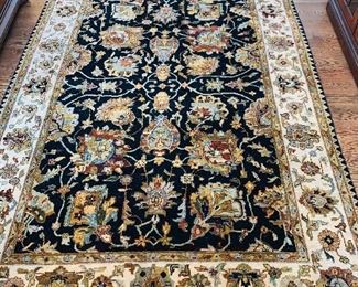 Hand knotted silk Persian area room rug