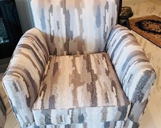 Grayson swivel arm chairs with matching ottomans