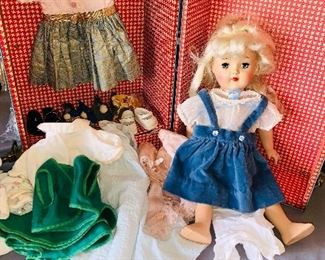  Ideal Toni p-92 doll with clothes and original trunk