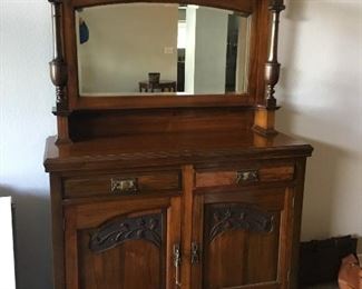 Beautiful side board. Very unique. Bottom measures 38”x 47”. Total height is approximately 75”.