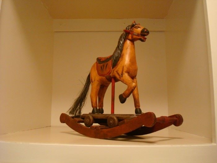 #0100 decor wooden horse $25.00